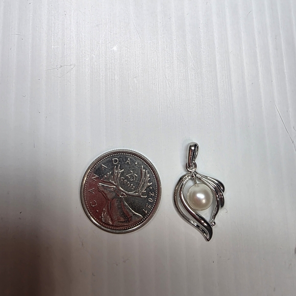 modernist retro Japanese saltwater cultured akoya vintage pearl pendant - Picture 3 of 7